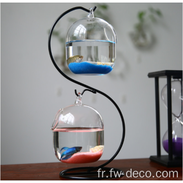 Petite table en verre bol à poisson pour décoration intérieure